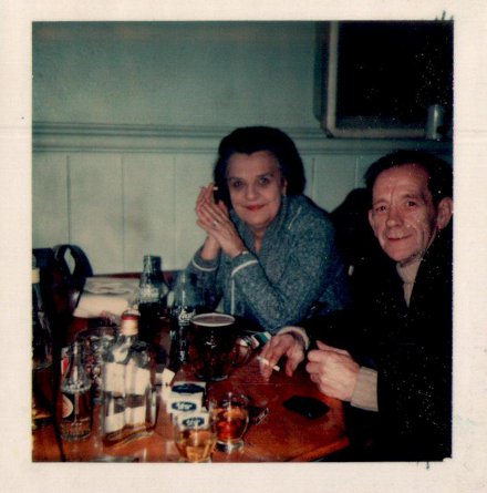 Bailey's grandparents having a drink in around 1980.
