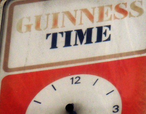 Guinness promotional clock, South London.