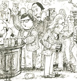 John Simpson's depiction of middle class student CAMRA members, 1975.