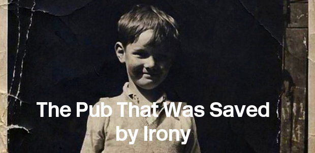 Pub saved by irony