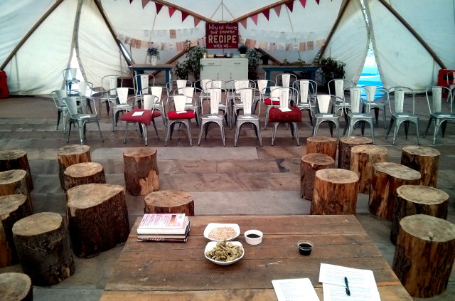 The tent where we gave our talks at the Eden Project.