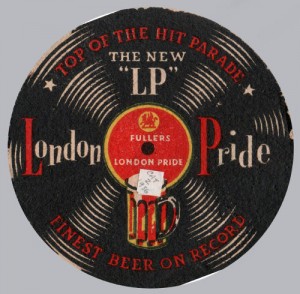 Fuller's vinyl-record beer mat, 1956.