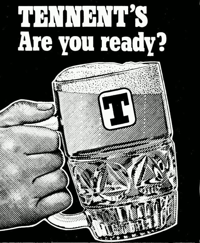 Tennent's lager advertisement, 1978.