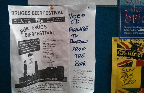 Poster for the Bruges Beer Festival at the Blue Anchor.