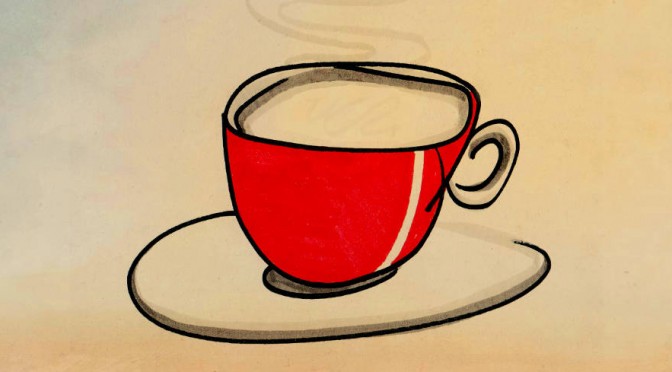 Illustration: red coffee cup.