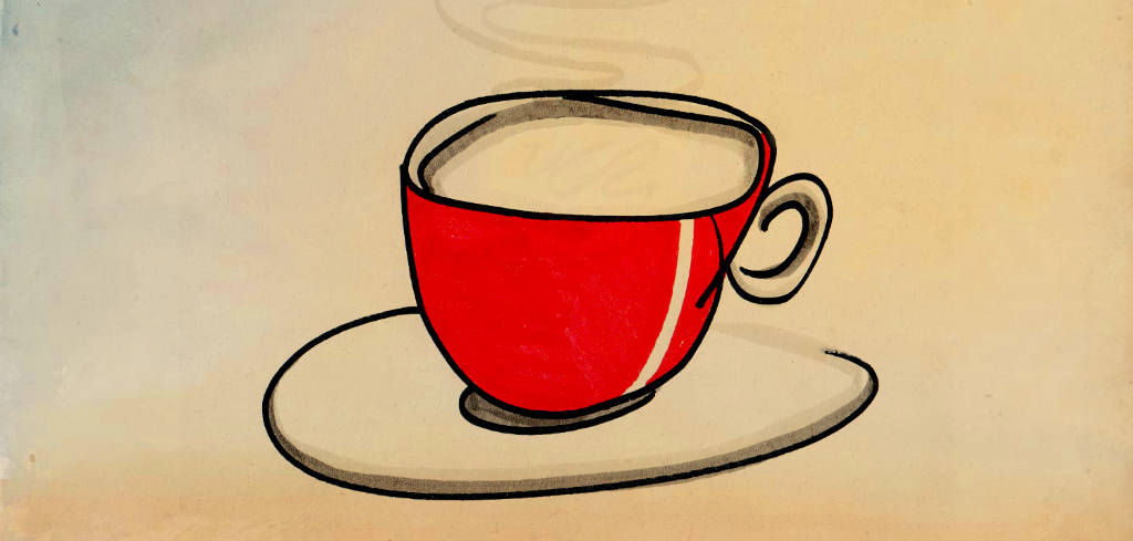 Illustration: red coffee cup.