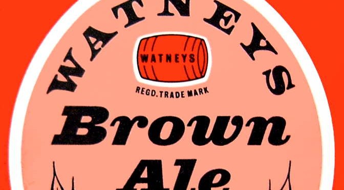 Watney's Brown Ale label (detail).