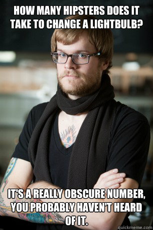 Hipsters to change a lightbulb barista meme.