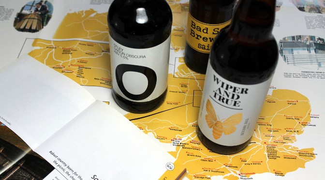 Three UK saisons on a map of the UK brewing industry.