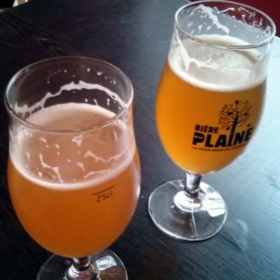 La Plaine beers (Blanche, Blonde).