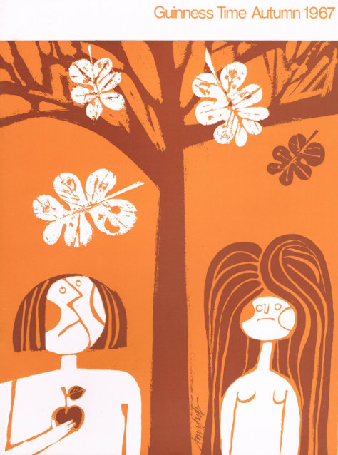 Autumn 1967, front: Adam and Eve with the apple.