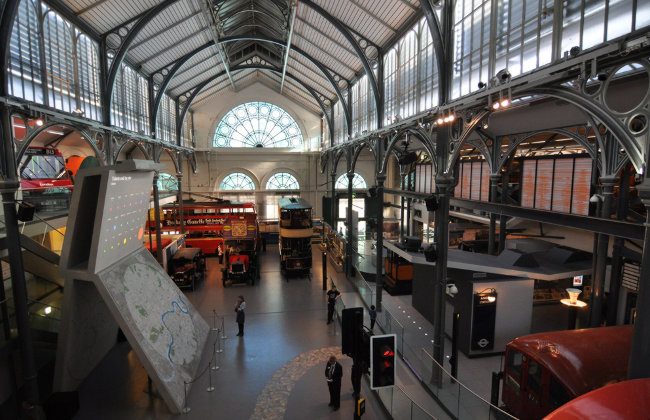 Cast iron roof, skylights, buses and trams.