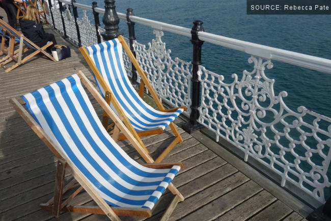 Deckchairs in Brighton by Rebecca Pate.