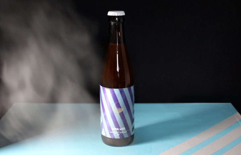 Cloudwater DIPA V 10 surrounded by steam.