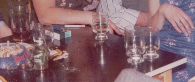 Detail: a 1970s pub table.