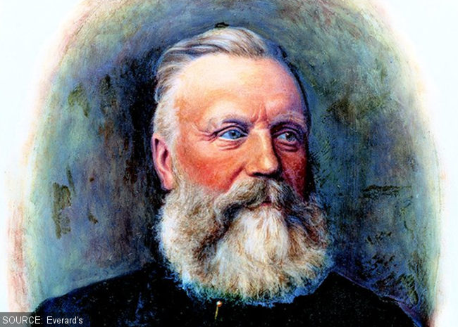 Painting of a bearded Victorian.