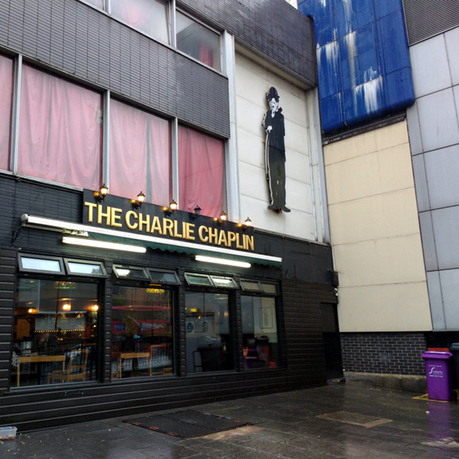 The exterior of the Charlie Chaplin in August 2017.