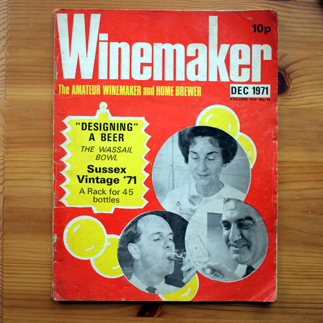 Amateur Winemaker, December 1971 -- bright orange cover design.