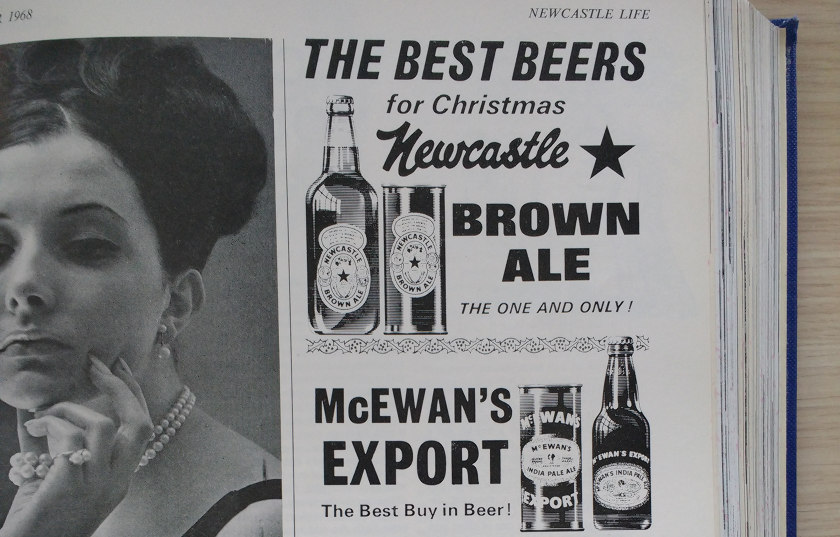 Advertisement for Newcastle Brown Ale from the 1960s