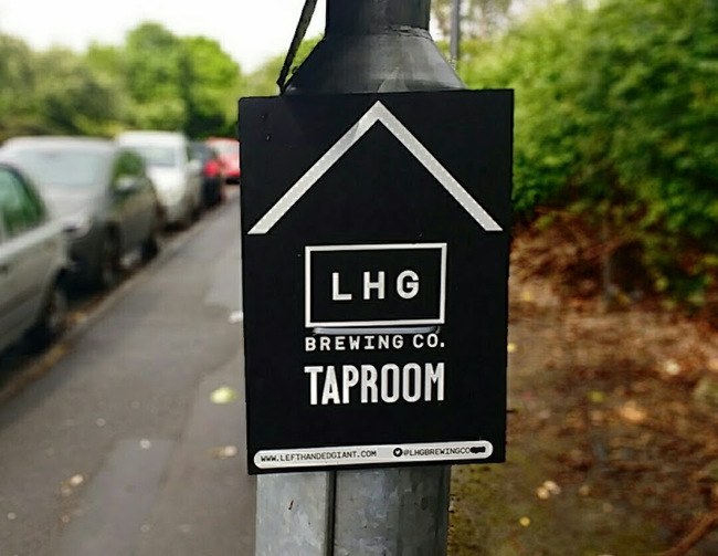 Left-handed Giant taproom sign.