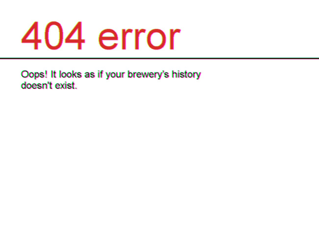 404 error: it looks as if your brewery's history doesn't exist.