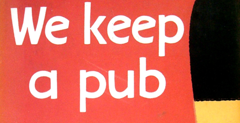 Detail from the cover of "We Keep a Pub".