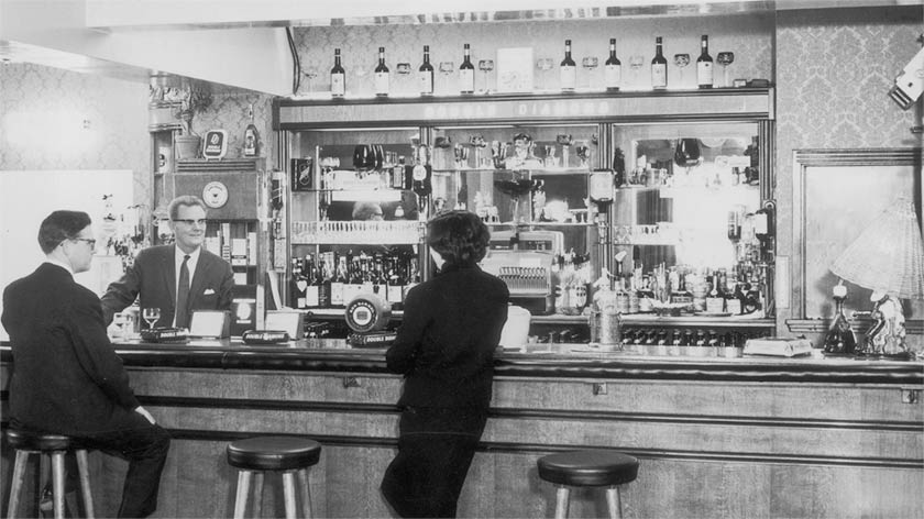 The bar of a pub.
