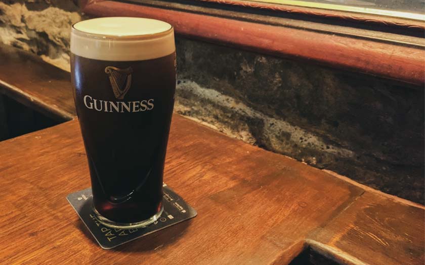 A pint of Guinness.