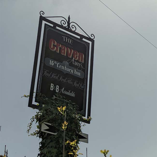 The sign for The Craven Arms