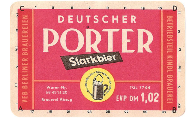 A bright red label for Deutscher Porter