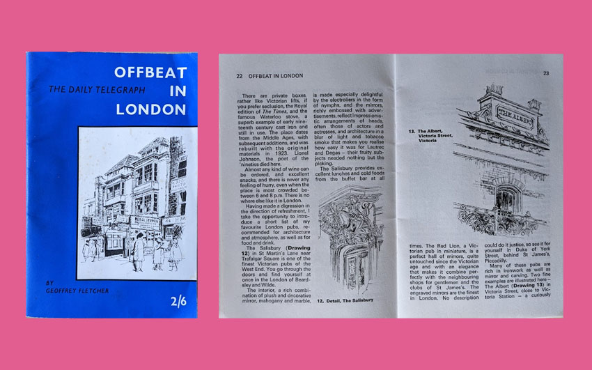 The cover and a page spread from Offbeat in London.